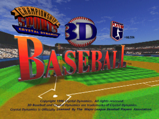 3D Baseball title screen for Playstation